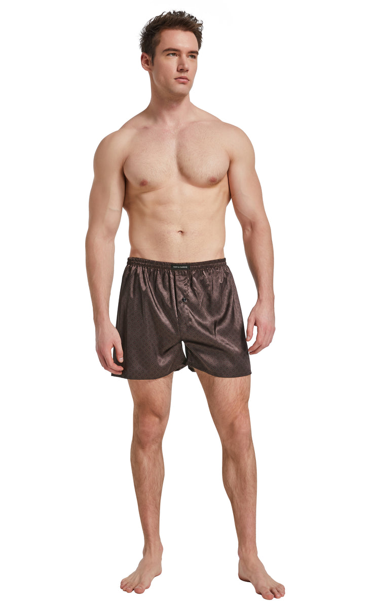 Men's Satin Boxer Briefs, Sleep Shorts Underwear (Pack of 4)-Blue/Burg –  Tony & Candice
