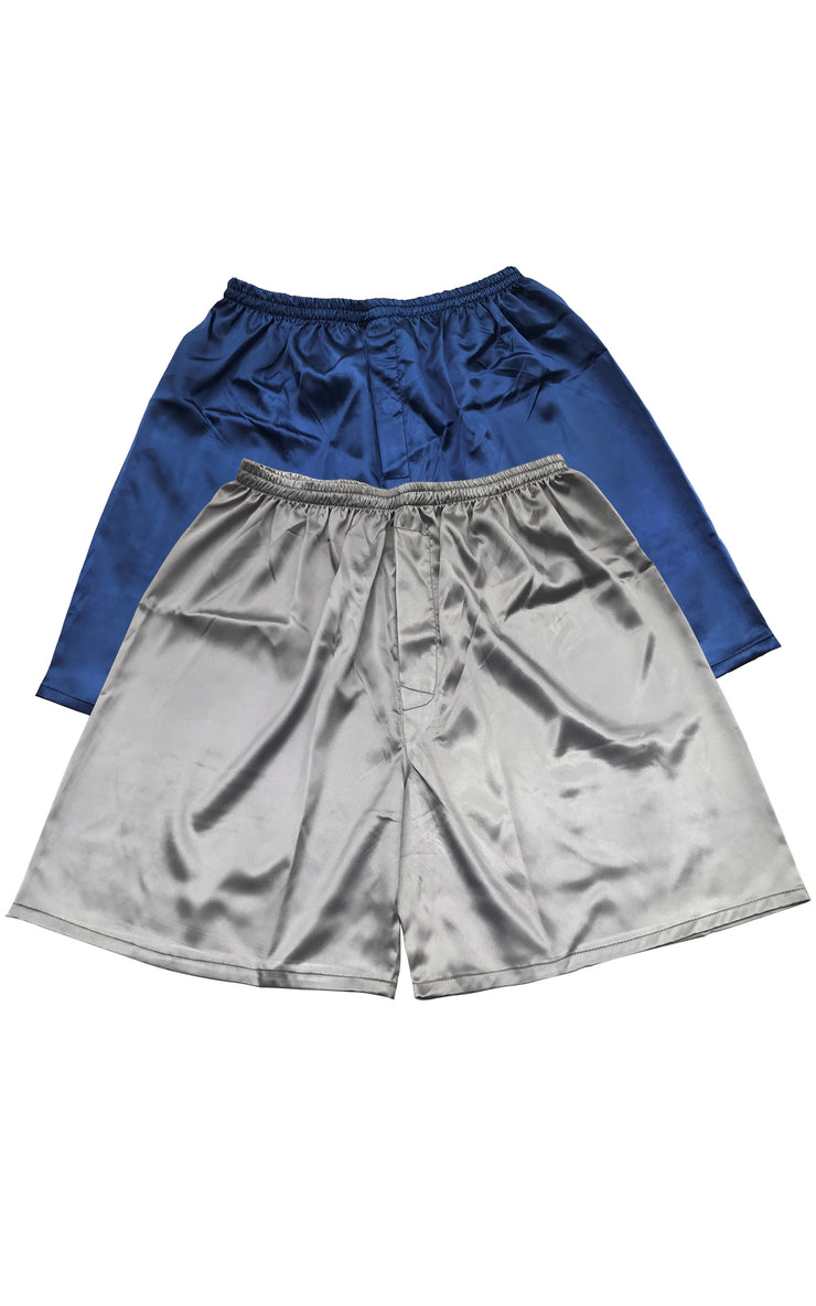 Blue Boys Satin Boxer Shorts